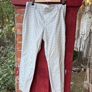 Light Blue Checkered Cropped Pants